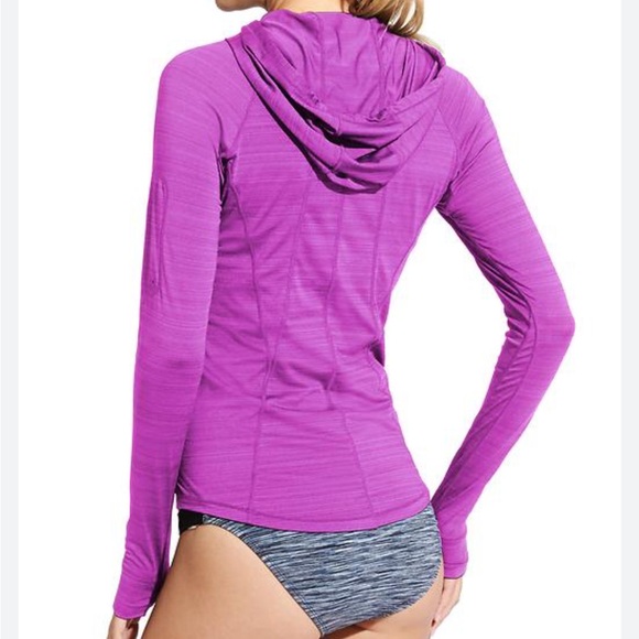 Athleta Pacifica UPF Hoodie w/ thumb holes + pocket 1/4 Zip Top CoverUp Sz Small - Picture 2 of 12